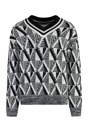 wool V-neck sweater-0